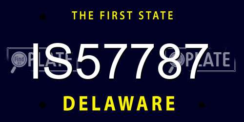 IS57787 Delaware License Plate