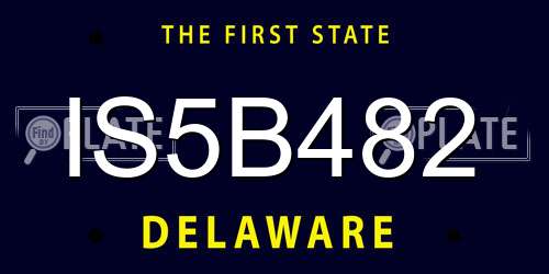 IS5B482 Delaware License Plate