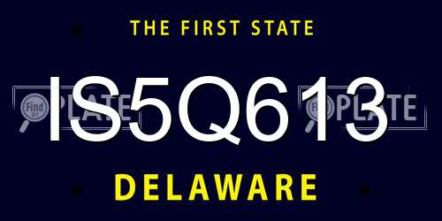 IS5Q613 Delaware License Plate