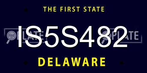 IS5S482 Delaware License Plate