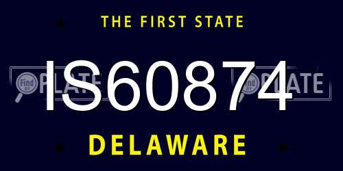 IS60874 Delaware License Plate