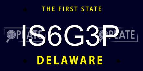 IS6G3P Delaware License Plate