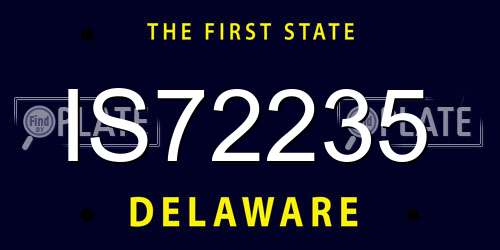 IS72235 Delaware License Plate