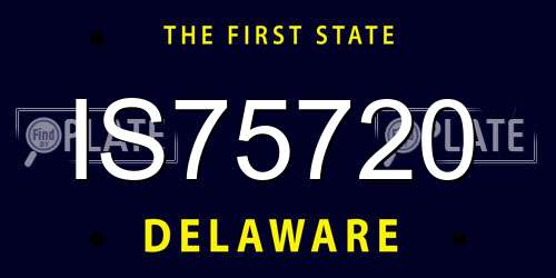IS75720 Delaware License Plate