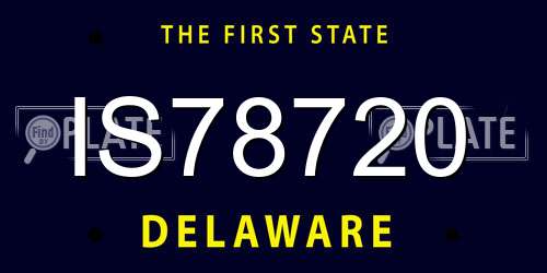 IS78720 Delaware License Plate