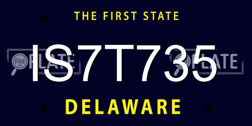 IS7T735 Delaware License Plate