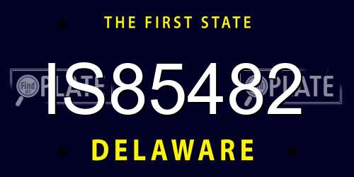 IS85482 Delaware License Plate
