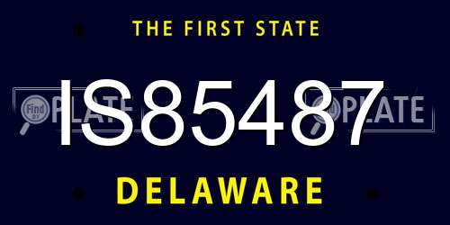 IS85487 Delaware License Plate