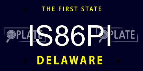 IS86PI Delaware License Plate