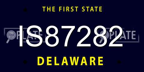 IS87282 Delaware License Plate