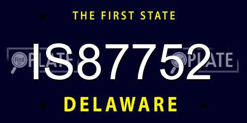 IS87752 Delaware License Plate