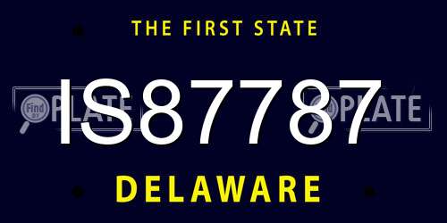 IS87787 Delaware License Plate