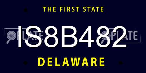 IS8B482 Delaware License Plate