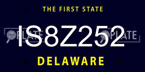 IS8Z252 Delaware License Plate