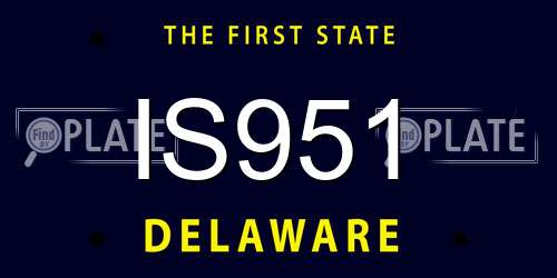 IS951 Delaware License Plate