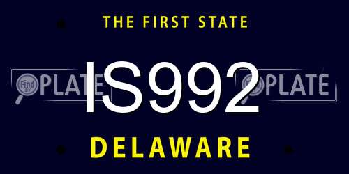 IS992 Delaware License Plate