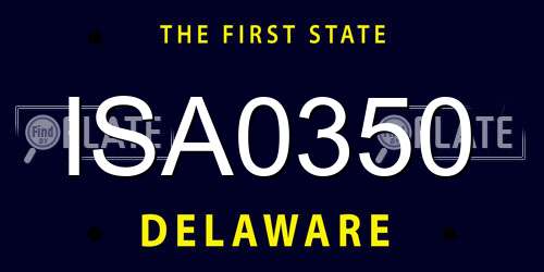 ISA0350 Delaware License Plate