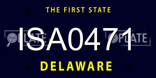 ISA0471 Delaware License Plate