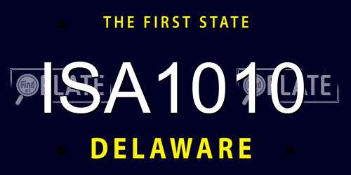 ISA1010 Delaware License Plate