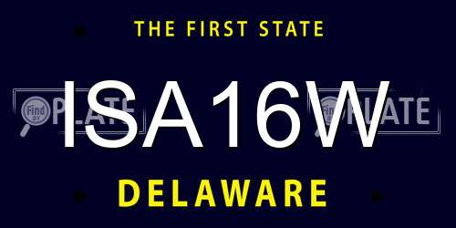 ISA16W Delaware License Plate