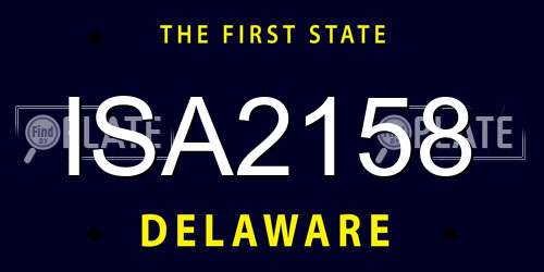 ISA2158 Delaware License Plate