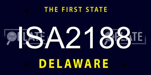 ISA2188 Delaware License Plate