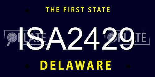 ISA2429 Delaware License Plate