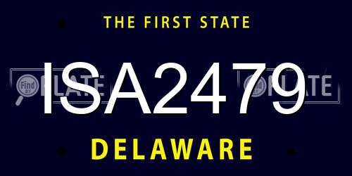 ISA2479 Delaware License Plate