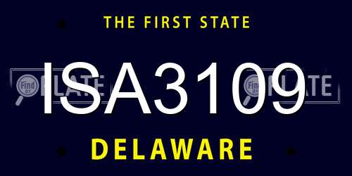 ISA3109 Delaware License Plate