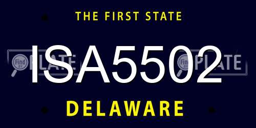 ISA5502 Delaware License Plate