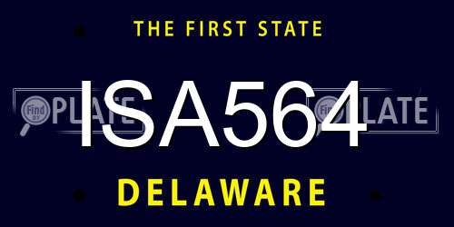 ISA564 Delaware License Plate
