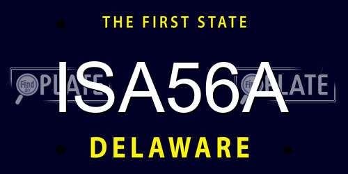 ISA56A Delaware License Plate