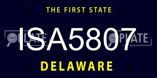 ISA5807 Delaware License Plate