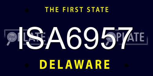 ISA6957 Delaware License Plate