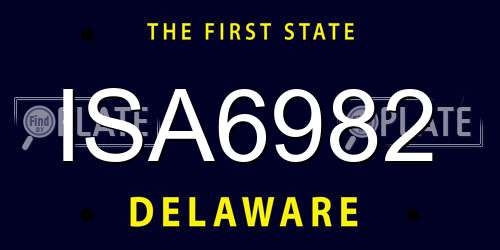 ISA6982 Delaware License Plate
