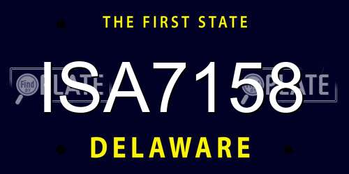 ISA7158 Delaware License Plate