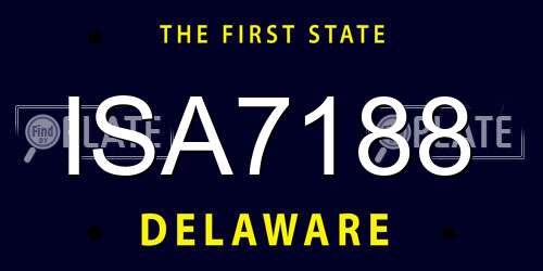 ISA7188 Delaware License Plate