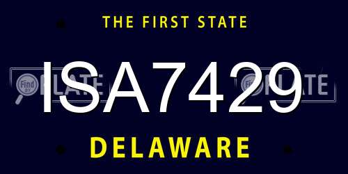 ISA7429 Delaware License Plate