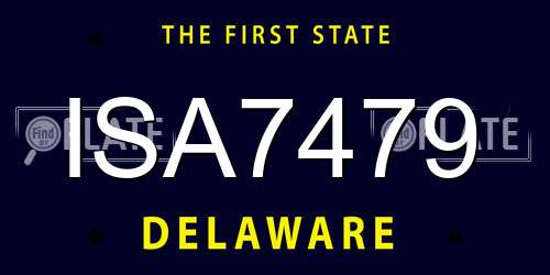 ISA7479 Delaware License Plate