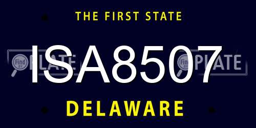 ISA8507 Delaware License Plate