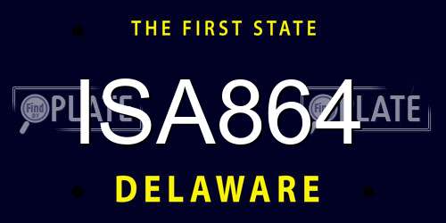 ISA864 Delaware License Plate