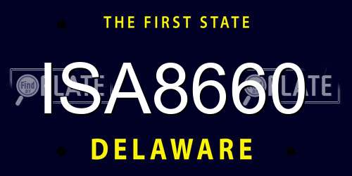 ISA8660 Delaware License Plate
