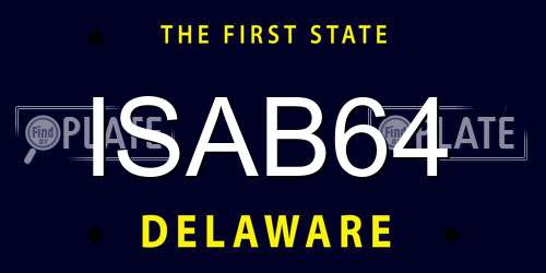 ISAB64 Delaware License Plate