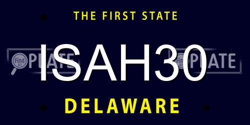 ISAH30 Delaware License Plate