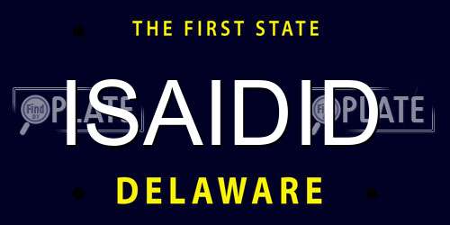 ISAIDID Delaware License Plate