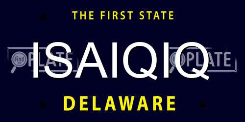 ISAIQIQ Delaware License Plate
