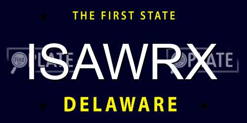 ISAWRX Delaware License Plate