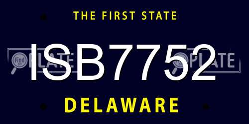 ISB7752 Delaware License Plate