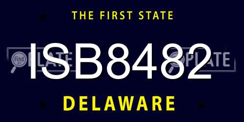 ISB8482 Delaware License Plate