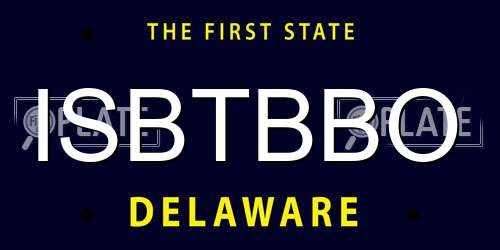 ISBTBBO Delaware License Plate
